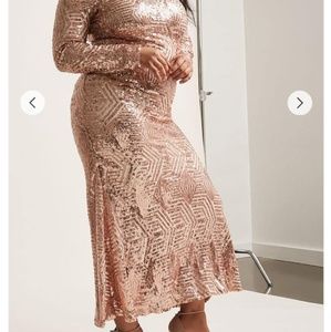 NWT rose gold maxi dress